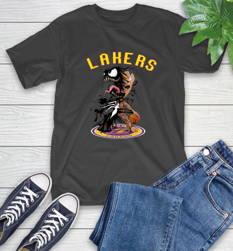 NBA Los Angeles Lakers Basketball Venom Groot Guardians Of The Galaxy T-Shirt 2
