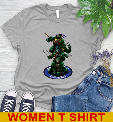 NFL Football Baltimore Ravens Teenage Mutant Ninja Turtles Shirt Women's T-Shirt 6 NFL Football Baltimore Ravens Teenage Mutant Ninja Turtles Shirt Women's T-Shirt - Image 6