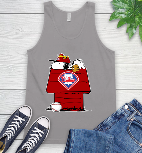 MLB Philadelphia Phillies Snoopy Woodstock The Peanuts Movie Baseball T Shirt_000 Tank Top 4