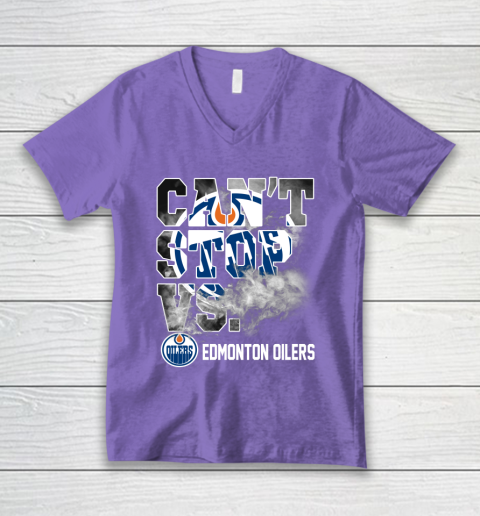 NHL Edmonton Oilers Hockey Can't Stop Vs V-Neck T-Shirt 8