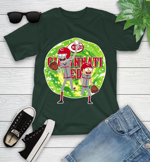 MLB Cincinnati Reds Rick And Morty Baseball Sports Youth T-Shirt 5