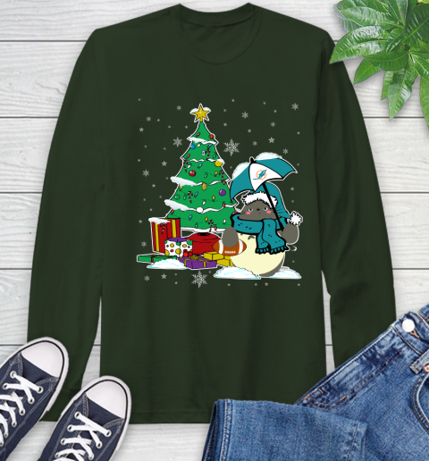 Miami Dolphins NFL Football Cute Tonari No Totoro Christmas Sports Long Sleeve T-Shirt 7