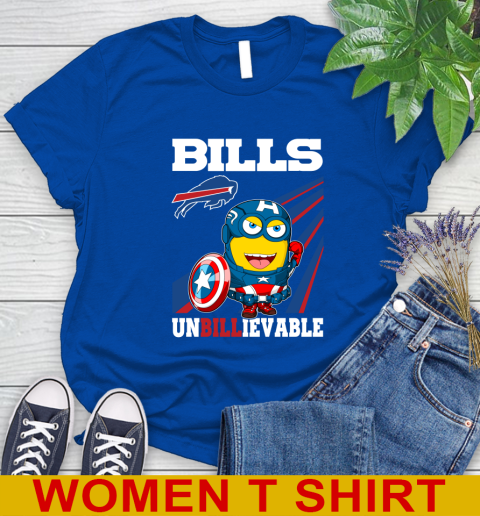 NFL Football Buffalo Bills Captain America Marvel Avengers Minion Shirt Women's T-Shirt 10