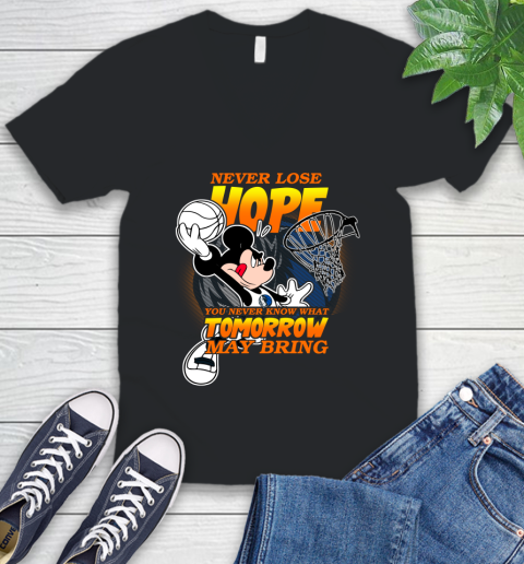 Dallas Mavericks NBA Basketball Mickey Disney Never Lose Hope V-Neck T-Shirt
