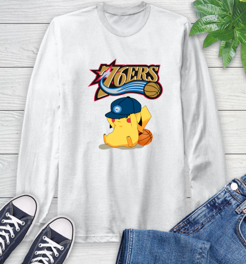 NBA Pikachu Basketball Sports Philadelphia 76ers Long Sleeve T-Shirt