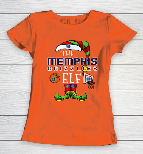 Memphis Grizzlies Christmas ELF Funny NBA Women's T-Shirt 3