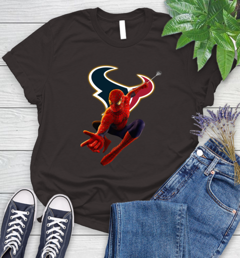 NFL Spider Man Avengers Endgame Football Houston Texans Women's T-Shirt 8