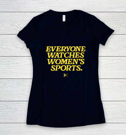 Everyone Watches Women's Sports Women's V-Neck T-Shirt 2