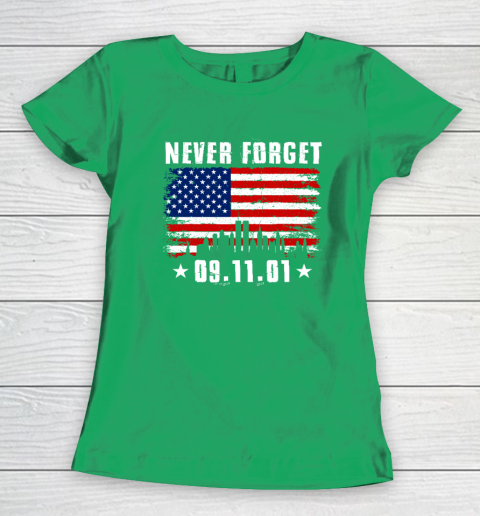 Never Forget September 11 2001 Memorial Day American Flag Women's T-Shirt 4
