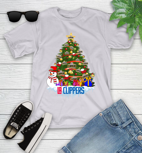 LA Clippers Merry Christmas NBA Basketball Sports Youth T-Shirt 4