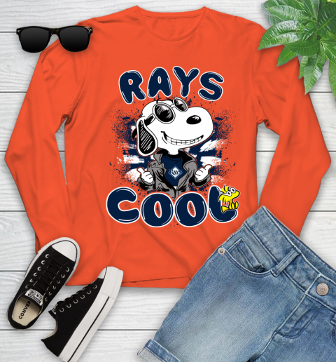 MLB Baseball Tampa Bay Rays Cool Snoopy Shirt Youth Long Sleeve 3