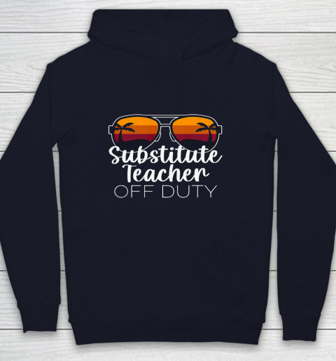 Substitute Teacher of the Deaf Off Duty Sunglasses Sunset Youth Hoodie 2