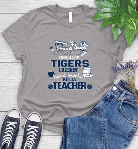 Detroit Tigers MLB I'm A Difference Making Student Caring Baseball Loving Kinda Teacher Women's T-Shirt 5