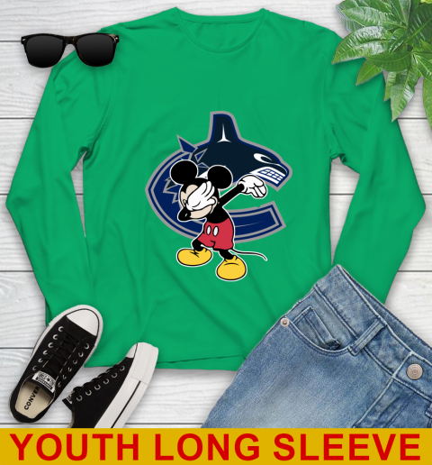 Vancouver Canucks NHL Hockey Dabbing Mickey Disney Sports Youth Long Sleeve 7