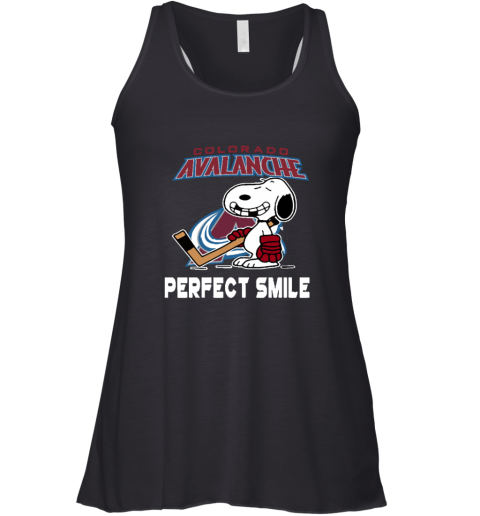 2n94 colorado avalanche snoopy perfect smile the peanuts flowy tank 32 front black