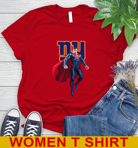NFL Superman DC Sports Football New York Giants Women's T-Shirt 10