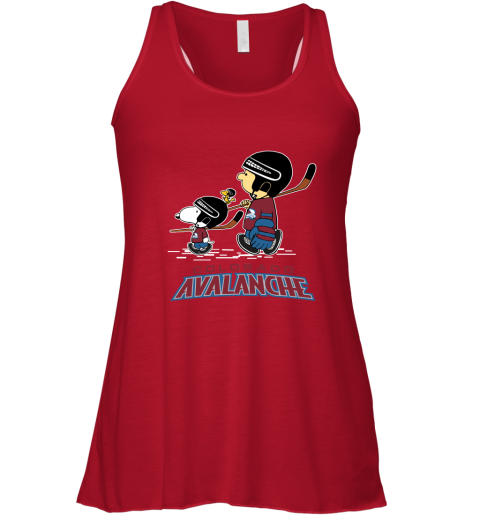 Let's Play Colorado Avalanche Ice Hockey Snoopy NHL Racerback Tank