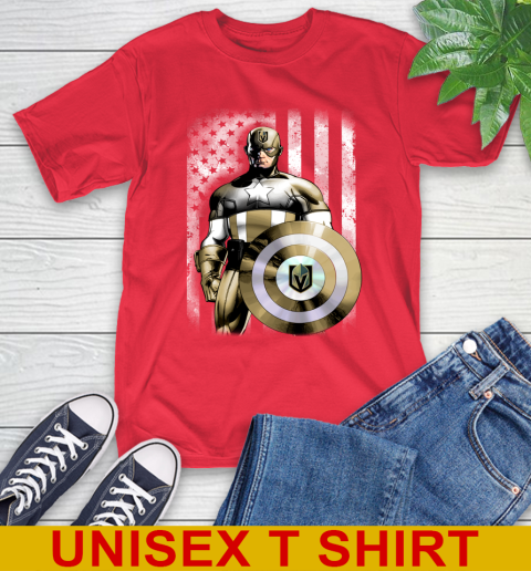 Vegas Golden Knights NHL Hockey Captain America Marvel Avengers American Flag Shirt T-Shirt 12