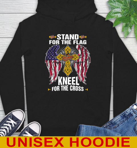 MLB Baseball Baltimore Orioles Stand For Flag Kneel For The Cross Shirt Hoodie