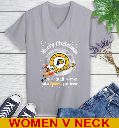 Indiana Pacers Merry Christmas To All And To Pacers A Good Season NBA Basketball Sports Women's V-Neck T-Shirt 4