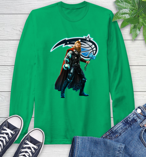 NBA Thor Avengers Endgame Basketball Orlando Magic Long Sleeve T-Shirt 7
