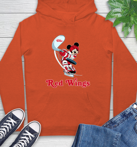 NHL Hockey Detroit Red Wings Cheerful Mickey Mouse Shirt Hoodie 5