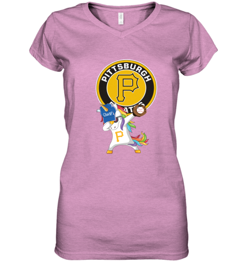 Hip Hop Dabbing Unicorn Flippin Love Pirate Women's V-Neck T-Shirt
