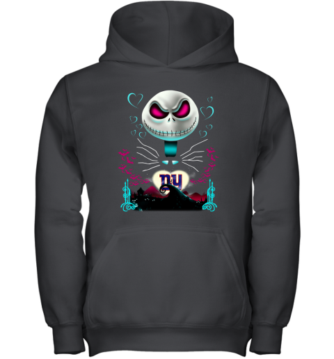 NFL New York Giants Jack Skellington Sally The Nightmare Before Christmas Football VzqPZx7VO6G youth hoodie 43 95 151514 front black