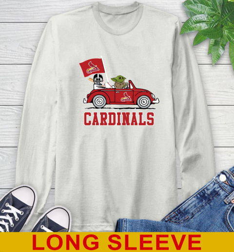 MLB Baseball St.Louis Cardinals Darth Vader Baby Yoda Driving Star Wars Shirt Long Sleeve T-Shirt 12