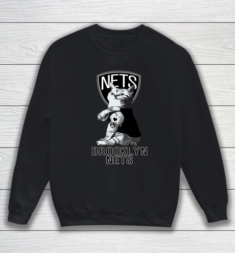 NBA Basketball My Cat Loves Brooklyn Nets Sweatshirt