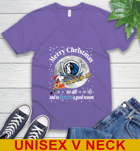 Dallas Mavericks Merry Christmas To All And To Mavericks A Good Season NBA Basketball Sports V-Neck T-Shirt 8