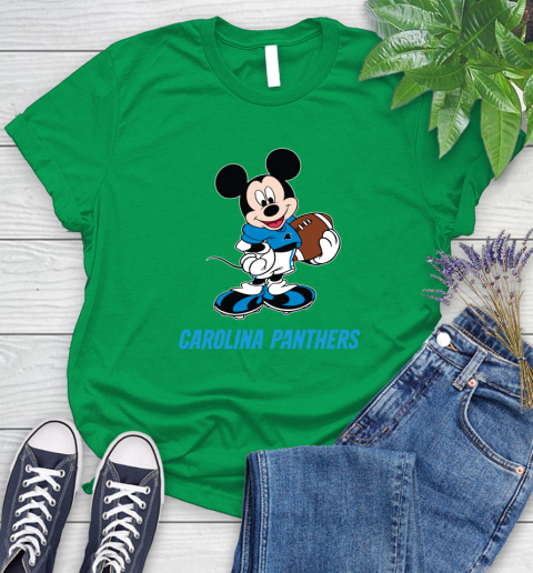 NFL Football Carolina Panthers Cheerful Mickey Mouse Shirt Women's T-Shirt 7