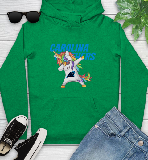 Carolina Panthers NFL Football Funny Unicorn Dabbing Sports Youth Hoodie 7