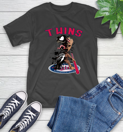 MLB Minnesota Twins Baseball Venom Groot Guardians Of The Galaxy T-Shirt 2