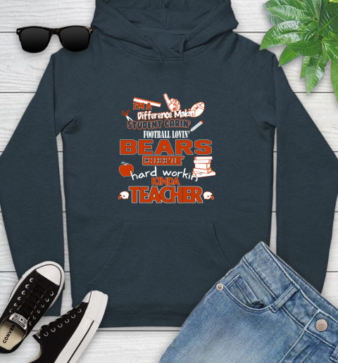 Chicago Bears NFL I'm A Difference Making Student Caring Football Loving Kinda Teacher Youth Hoodie 10