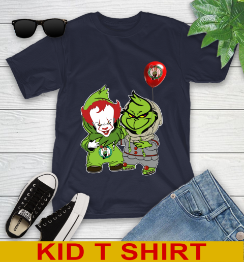 Boston Celtics Baby Pennywise Grinch Christmas NBA Basketball Youth T-Shirt 3