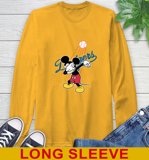 Los Angeles Dodgers MLB Baseball Dabbing Mickey Disney Sports Long Sleeve T-Shirt 3