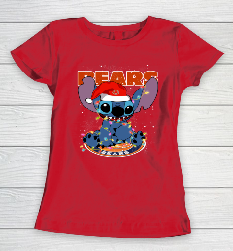 Chicago Bears NFL Football noel stitch Christmas Women's T-Shirt 7