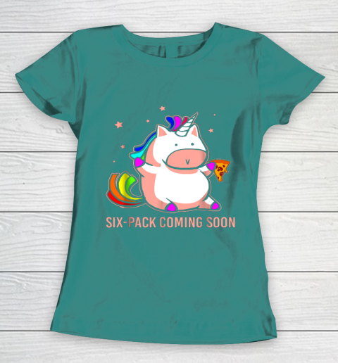 Unicorn Six Pack Funny Cute Shirt Coming Soon Fat Unicorn Women's T-Shirt 10