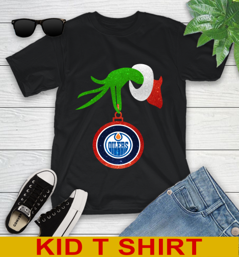 Edmonton Oilers Grinch Merry Christmas NHL Hockey Youth T-Shirt 2