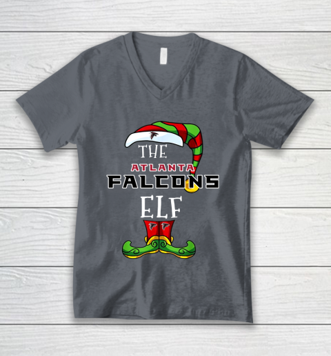 Atlanta Falcons Christmas ELF Funny NFL V-Neck T-Shirt 4