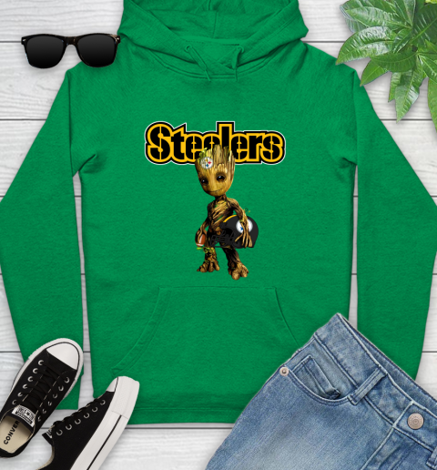 Pittsburgh Steelers NFL Football Groot Marvel Guardians Of The Galaxy Youth Hoodie 7