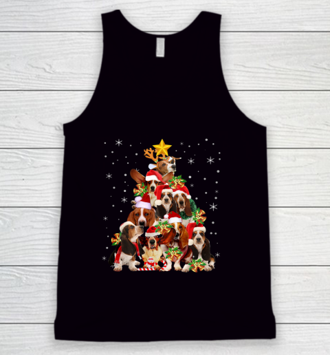 Basset Hound Christmas Tree T Shirt Xmas Gift For Dog Lover Tank Top