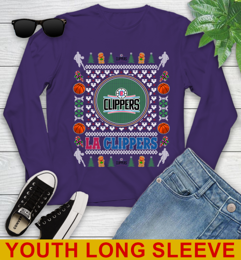 LA Clippers Merry Christmas NBA Basketball Loyal Fan Youth Long Sleeve 4