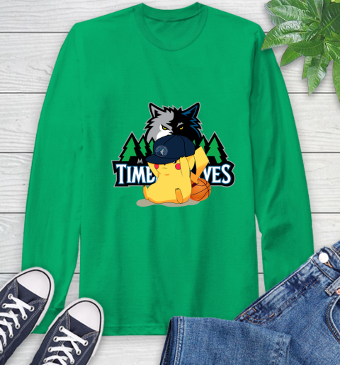 NBA Pikachu Basketball Sports Minnesota Timberwolves Long Sleeve T-Shirt 7