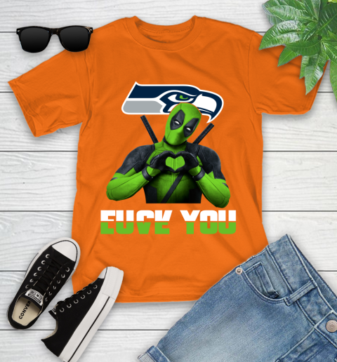 NHL Seattle Seahawks Deadpool Love You Fuck You Football Sports Youth T-Shirt 9