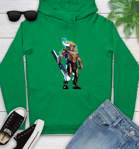 NFL Thanos Gauntlet Avengers Endgame Football Minnesota Vikings Youth Hoodie 7