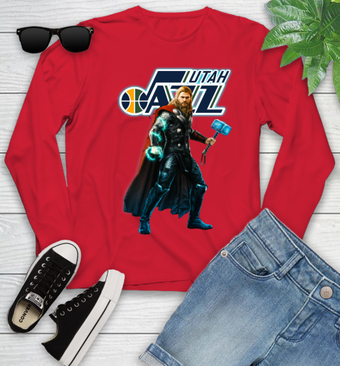 NBA Thor Avengers Endgame Basketball Utah Jazz Youth Long Sleeve 11