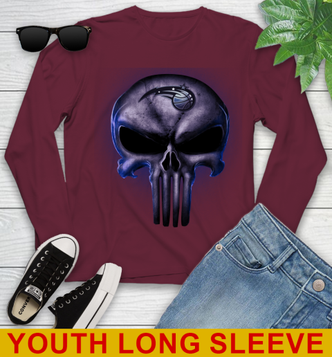 Orlando Magic NBA Basketball Punisher Skull Sports Youth Long Sleeve 7 Orlando Magic NBA Basketball Punisher Skull Sports Youth Long Sleeve - Image 7