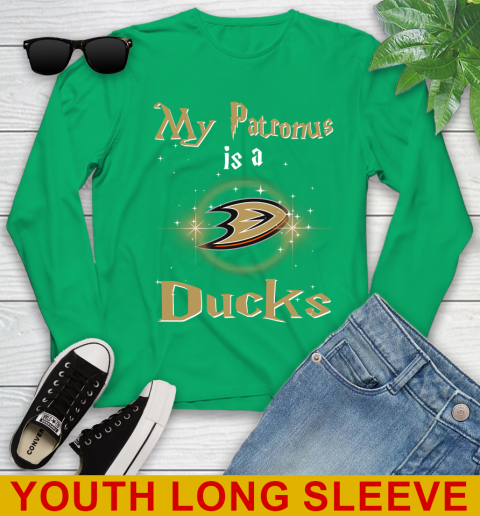 NHL Hockey Harry Potter My Patronus Is A Anaheim Ducks Youth Long Sleeve 7